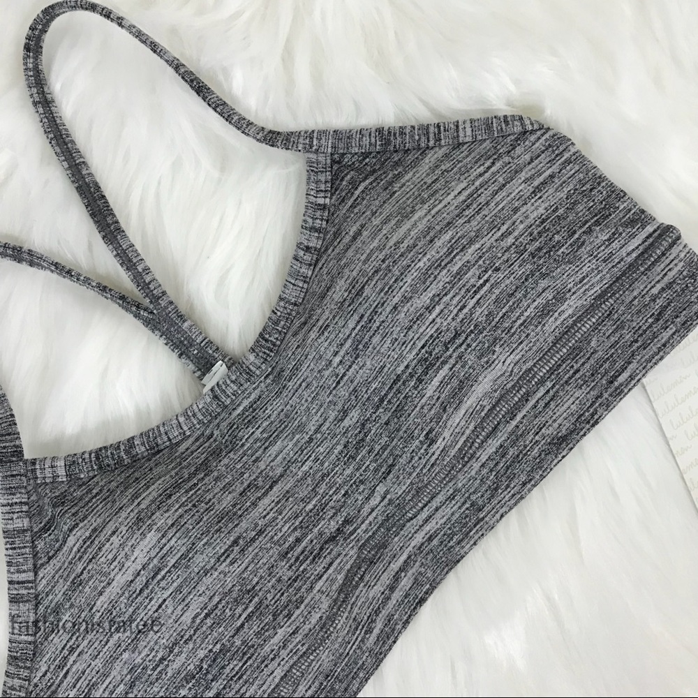 NWT LULULEMON FLOW Y BRA IV GREY space dye top - Picture 1 of 7